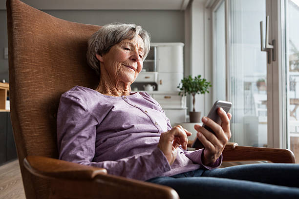 Senior receiving a telephone reassurance call