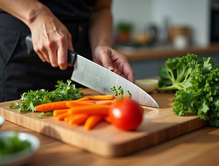 Caregiver preparing fresh, diabetic-friendly meals for a senior, showcasing Ace Home Care’s diabetic meal prep and nutrition support.