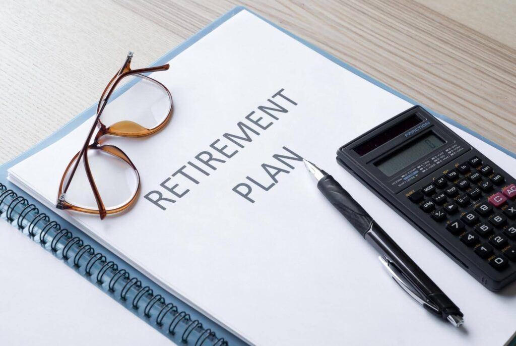 Retirement planning documents and calculator illustrating the emotional transition into retirement and how Ace Home Care supports seniors finding purpose