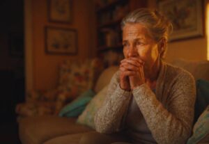 Senior woman living alone at home considering whether she may need home care support from Ace Home Care.
